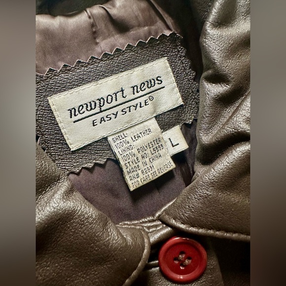 Newport News Easy Style Convertible Leather Jacket | size L | - Picture 3 of 7